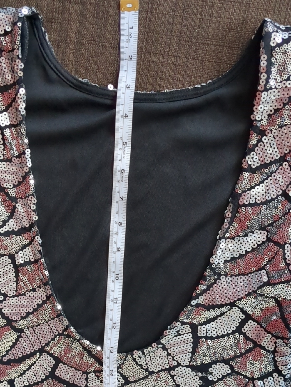 Rubber Ducky Silver & Black Sequin Open Back Short Sleeve Badycon Mini Dress - Picture 14 of 14